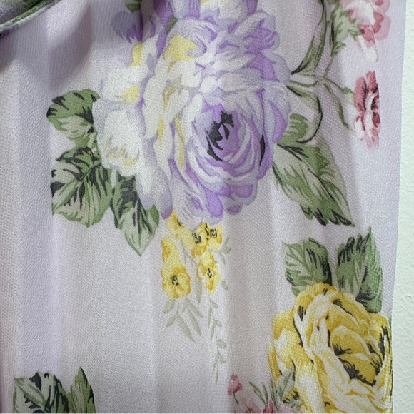 Suzy Shier | Pastel Pink Floral Pleated Maxi Dress | Size L - Picture 5 of 10